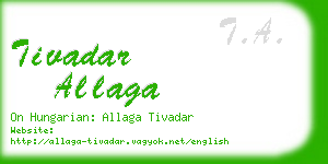 tivadar allaga business card